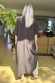 Made in Italy Paulo Pillow Cotton Shirt Dress Dark Chocolate